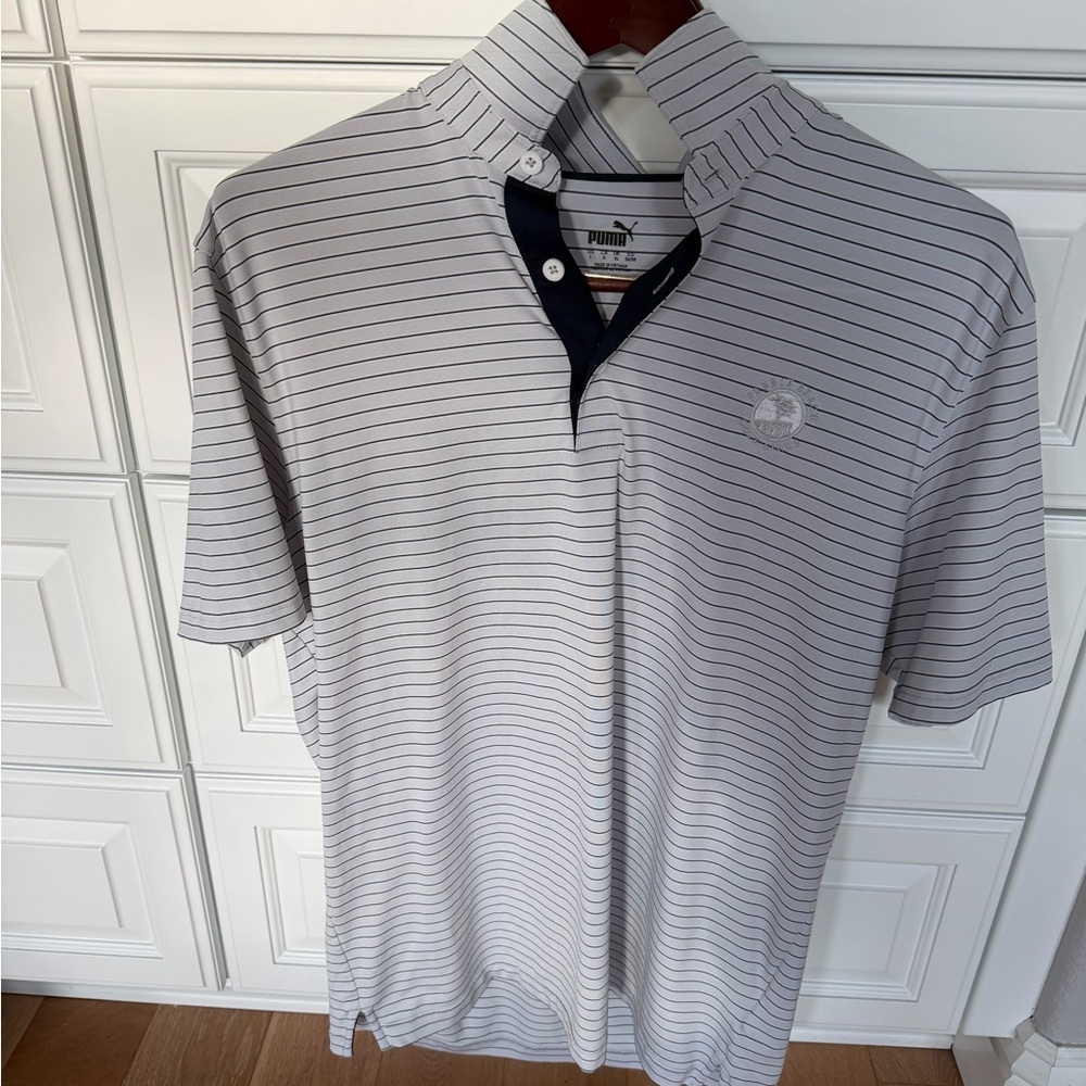 Puma Men's Polo Shirt - White with Navy Accents